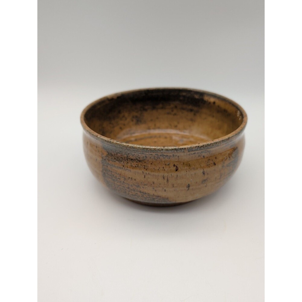 Vintage 1971 Mid Century Studio Pottery Bowl Signed Vickie Haslam Earth Tone 70s